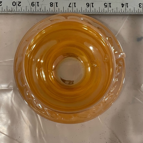 Vintage Anchor Hocking Peach Luster Laurel Leaf Cup and Saucer - Picture 3 of 4